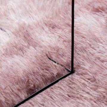 Shaggy Rug High Pile Dusty Pink 100x100 cm | HipoMarket