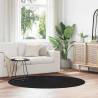  Shaggy Rug High Pile Black 160x160 cm Polyester Colour black Size 160 x 160 cm Shape round 