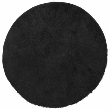 Shaggy Rug High Pile Black 160x160 cm | Hipomarket