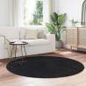 Shaggy Rug High Pile Black 160x160 cm | Hipomarket