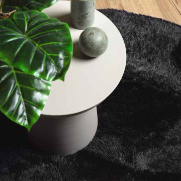 Shaggy Rug High Pile Black 160x160 cm | Hipomarket