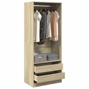 Wardrobe Sonoma Oak 80x50x200 cm - Stylish & Compact Storage