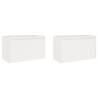 Stylish 2 pcs White Wall Cabinets | Solid Pinewood 60x30x35 cm