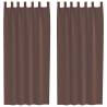 Brown Voile Curtains with Rod Pockets - 2 Pcs | Hipo Market