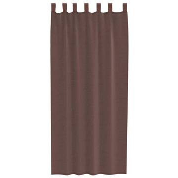 Brown Voile Curtains with Rod Pockets - 2 Pcs | Hipo Market