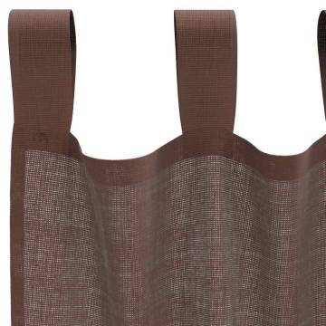 Brown Voile Curtains with Rod Pockets - 2 Pcs | Hipo Market