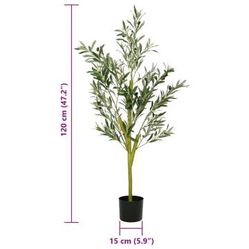 Artificial Olive Tree 120cm - 450 Realistic Leaves | HipoMarket