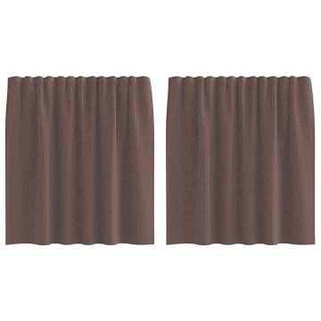 Voile Curtains with Tab Top - Brown - 2 pcs | HipoMarket