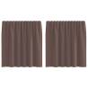 Voile Curtains with Tab Top - Brown - 2 pcs | HipoMarket