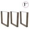 V-Shape Dining Table Legs (3 pcs) - Natural Steel, 80 cm