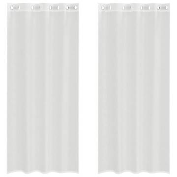 Voile Curtains with Grommets - Elegant White, 2 pcs