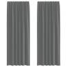 Dark Grey Voile Curtains with Loops - 140x260 cm (2 pcs)