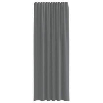 Dark Grey Voile Curtains with Loops - 140x260 cm (2 pcs)