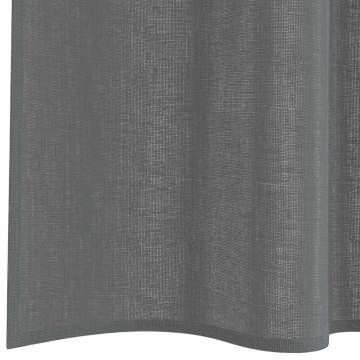 Dark Grey Voile Curtains with Loops - 140x260 cm (2 pcs)