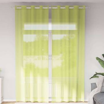 Voile Curtains with Grommets - Apple Green 140x260 cm (2 pcs)