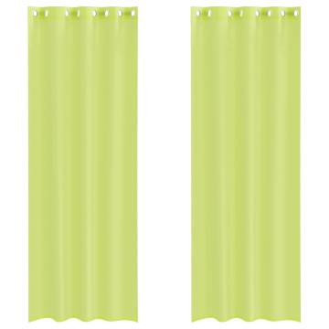 Voile Curtains with Grommets - Apple Green 140x260 cm (2 pcs)