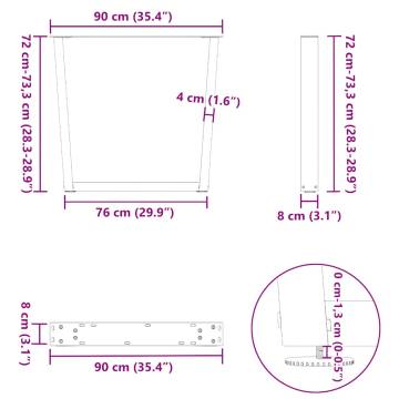 V-Shape Dining Table Legs - Stylish and Durable Steel Set