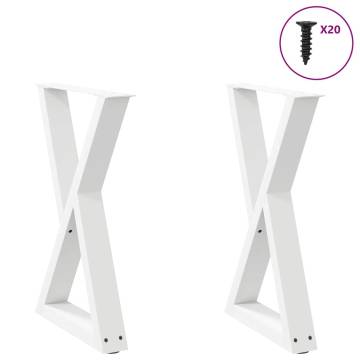 Stylish White Steel Dining Table Legs - 2 pcs | HipoMarket