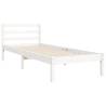 White Bed Frame with Headboard - 100x200 cm Solid Wood