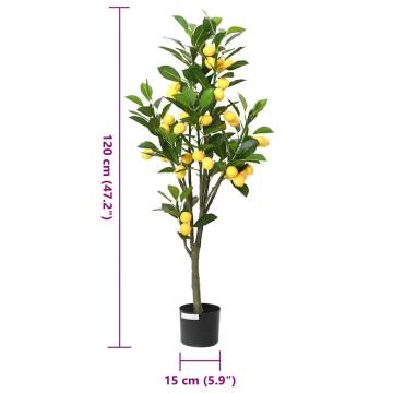 Artificial Lemon Tree 120 cm with 136 Realistic Leaves