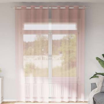 Voile Curtains with Grommets - Light Pink, 2 pcs 140x300 cm