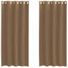 Voile Curtains with Grommets - Light Brown, 2 Pcs | HipoMarket