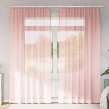 Voile Curtains with Loops 2 pcs Pink 140x245 cm | HipoMarket