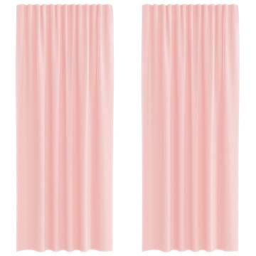 Voile Curtains with Loops 2 pcs Pink 140x245 cm | HipoMarket