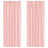 Voile Curtains with Loops 2 pcs Pink 140x245 cm | HipoMarket