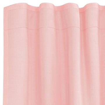 Voile Curtains with Loops 2 pcs Pink 140x245 cm | HipoMarket