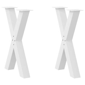 X-Shaped Dining Table Legs - White Steel (50x72-73 cm) | HipoMarket