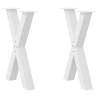 X-Shaped Dining Table Legs - White Steel (50x72-73 cm) | HipoMarket