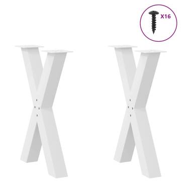 X-Shaped Dining Table Legs - White Steel (50x72-73 cm) | HipoMarket