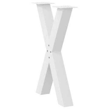 X-Shaped Dining Table Legs - White Steel (50x72-73 cm) | HipoMarket