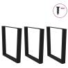 V-Shape Dining Table Legs - Black Steel (3 pcs) | Hipomarket