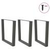 V-Shape Dining Table Legs - Anthracite Steel 3 pcs | HipoMarket