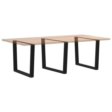 Dining Table Legs V-Shape 3 pcs Black - Durable Steel Design