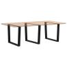 Dining Table Legs V-Shape 3 pcs Black - Durable Steel Design