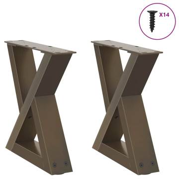 Natural Steel Coffee Table Legs - 2 pcs, 30x(30-31.3) cm