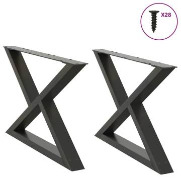 Durable Anthracite Coffee Table Legs - 2 pcs Steel - 70x(42-43.3) cm