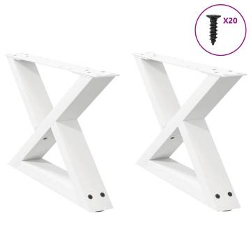 Stylish White Coffee Table Legs - 50x(30-31.3) cm Steel (2 pcs)