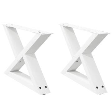 Stylish White Coffee Table Legs - 50x(30-31.3) cm Steel (2 pcs)