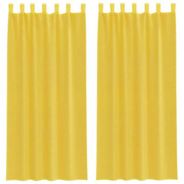 Voile Curtains with Rod Pockets - Yellow - 2 pcs | HiPo Market