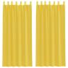 Voile Curtains with Rod Pockets - Yellow - 2 pcs | HiPo Market