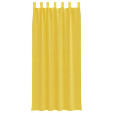 Voile Curtains with Rod Pockets - Yellow - 2 pcs | HiPo Market