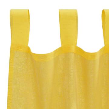 Voile Curtains with Rod Pockets - Yellow - 2 pcs | HiPo Market