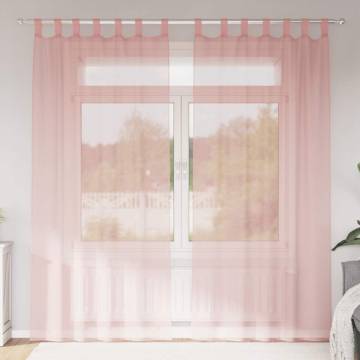 Voile Curtains with Rod Pockets - Pink | HipoMarket