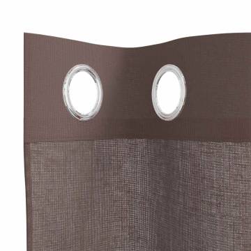 Voile Curtains with Grommets - Brown, 140x245 cm, 2 pcs | HipoMarket