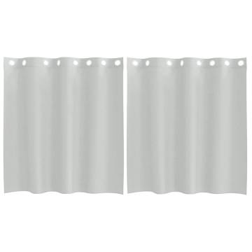 Voile Curtains with Grommets - Light Grey, 140x140 cm (2 pcs)