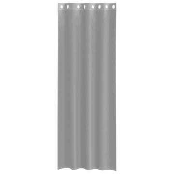 Light Grey Voile Curtains with Grommets - 2 pcs 140x260 cm